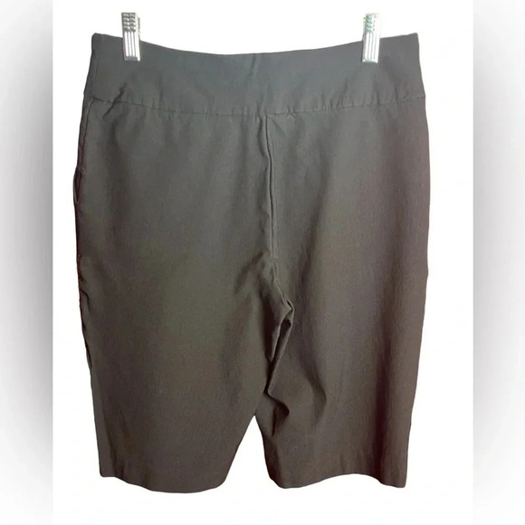 LIOR Paris "Terri" Bermuda Pull on Shorts Button Detail Size 8 Black Sporty - Picture 5 of 12